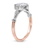 Vintage Style Round Engagement Ring in Two Tone Gold