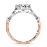 Vintage Style Round Engagement Ring in Two Tone Gold