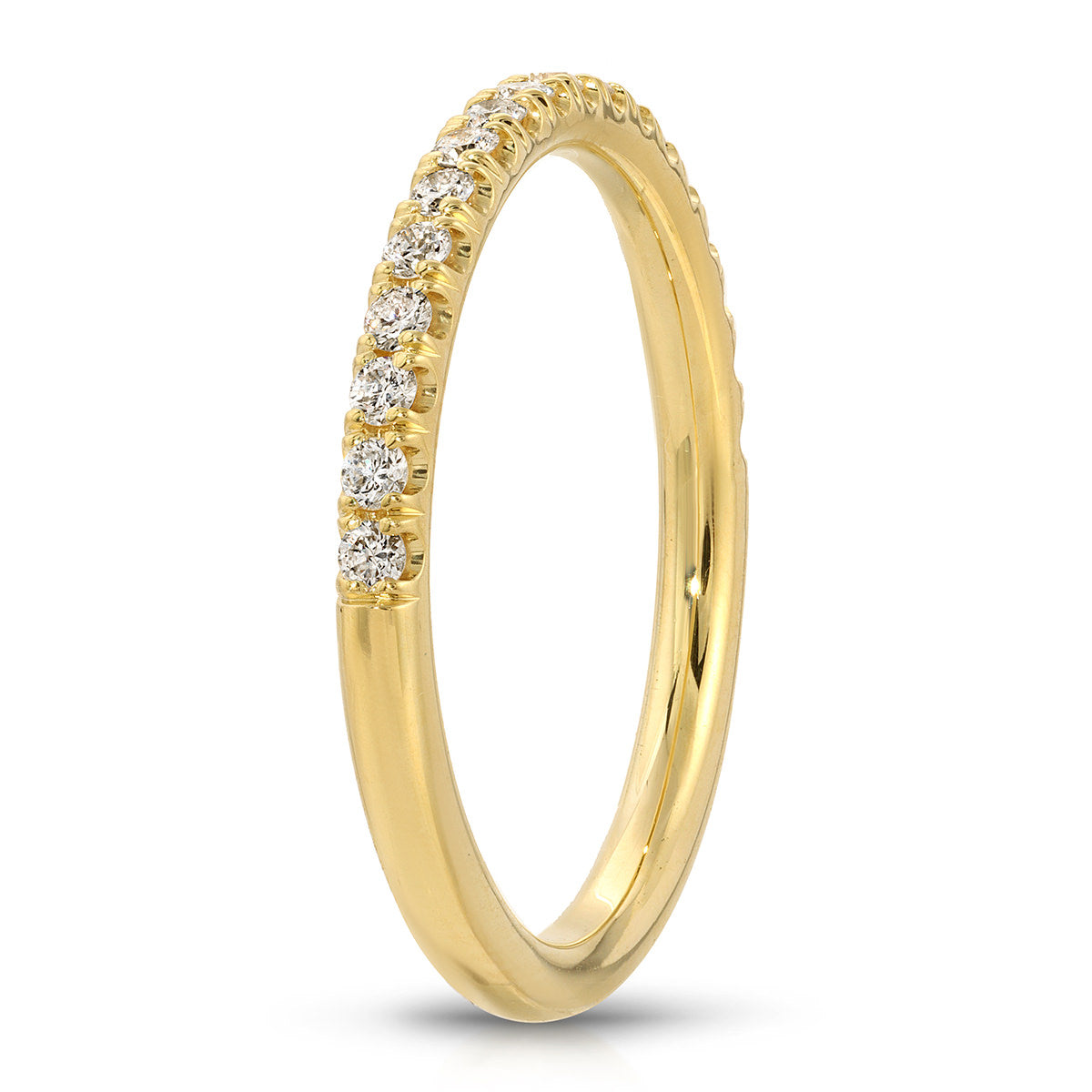 Medium Classic Pave Wedding Band in Yellow Gold