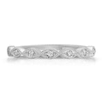 Medium Marquise Filigree Wedding Band in White Gold