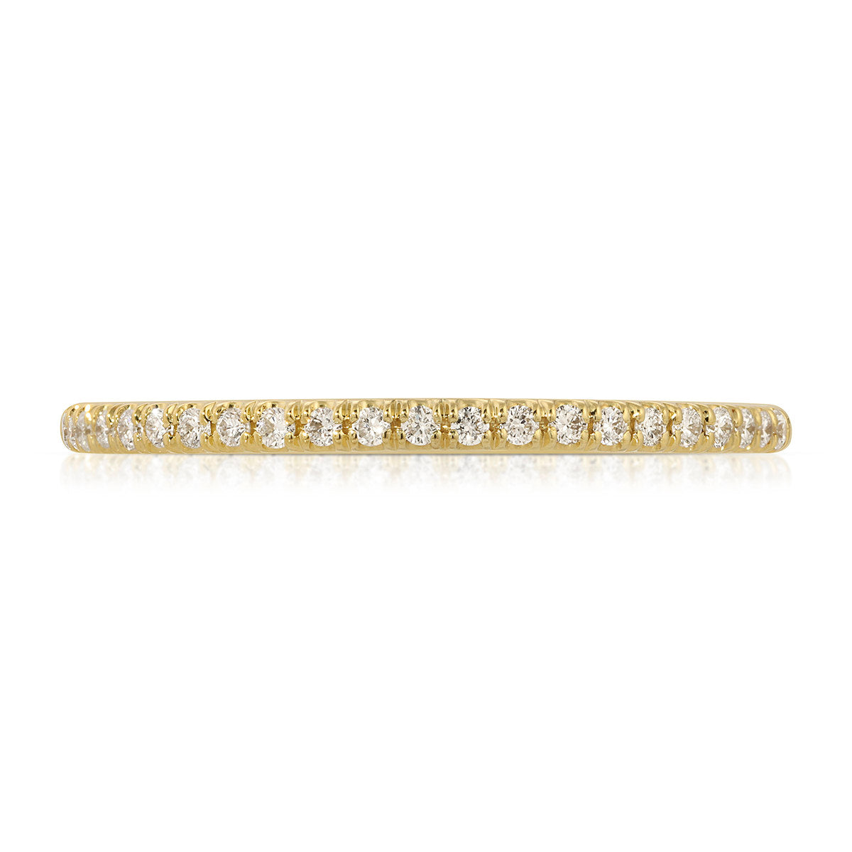 Petit Classic Pave Wedding Band in Yellow Gold