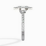Classic Halo Cathedral Round Engagement Ring in White Gold