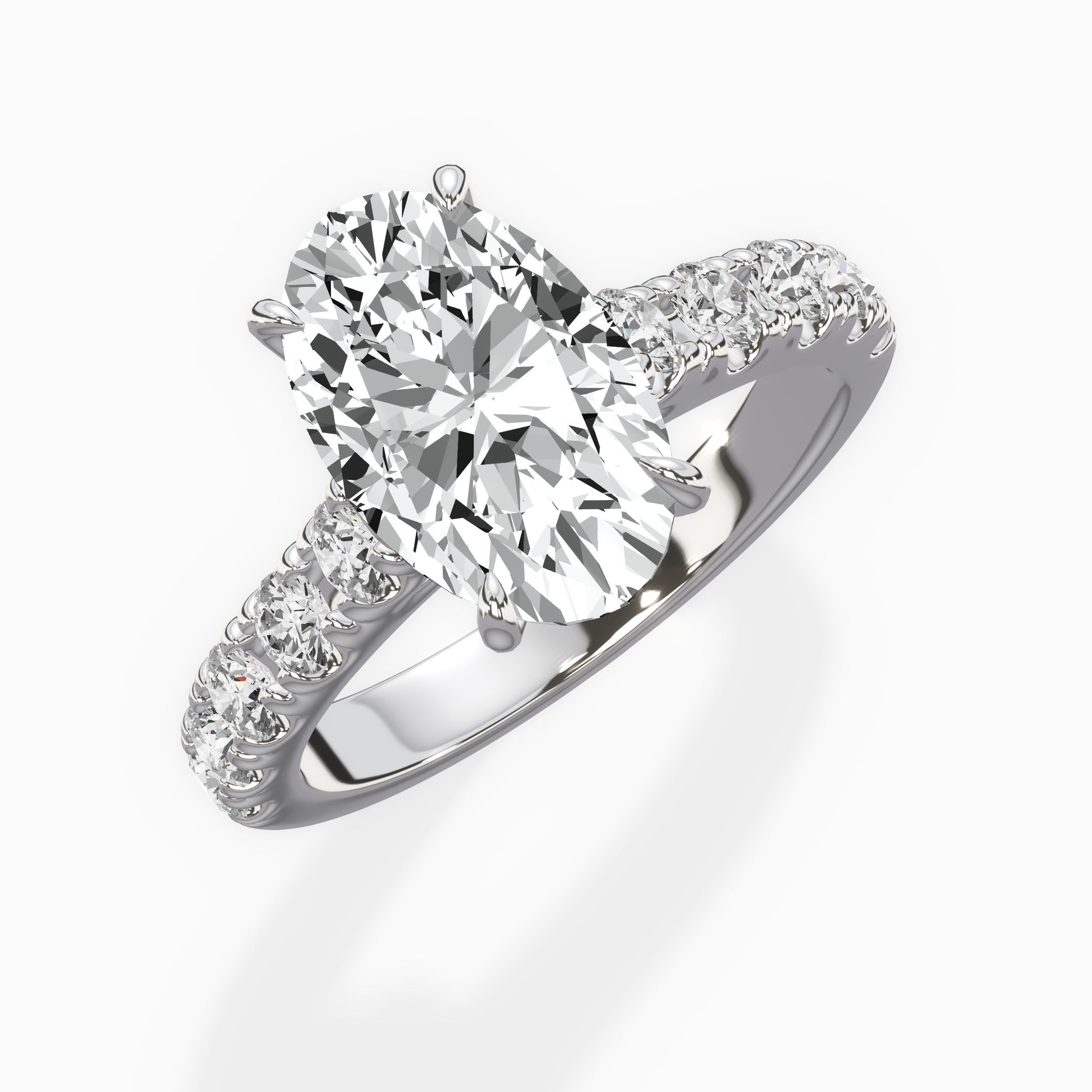 Timeless Hidden Halo Round Engagement Ring in White Gold