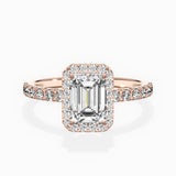 Traditional Halo Pave Engagement Ring