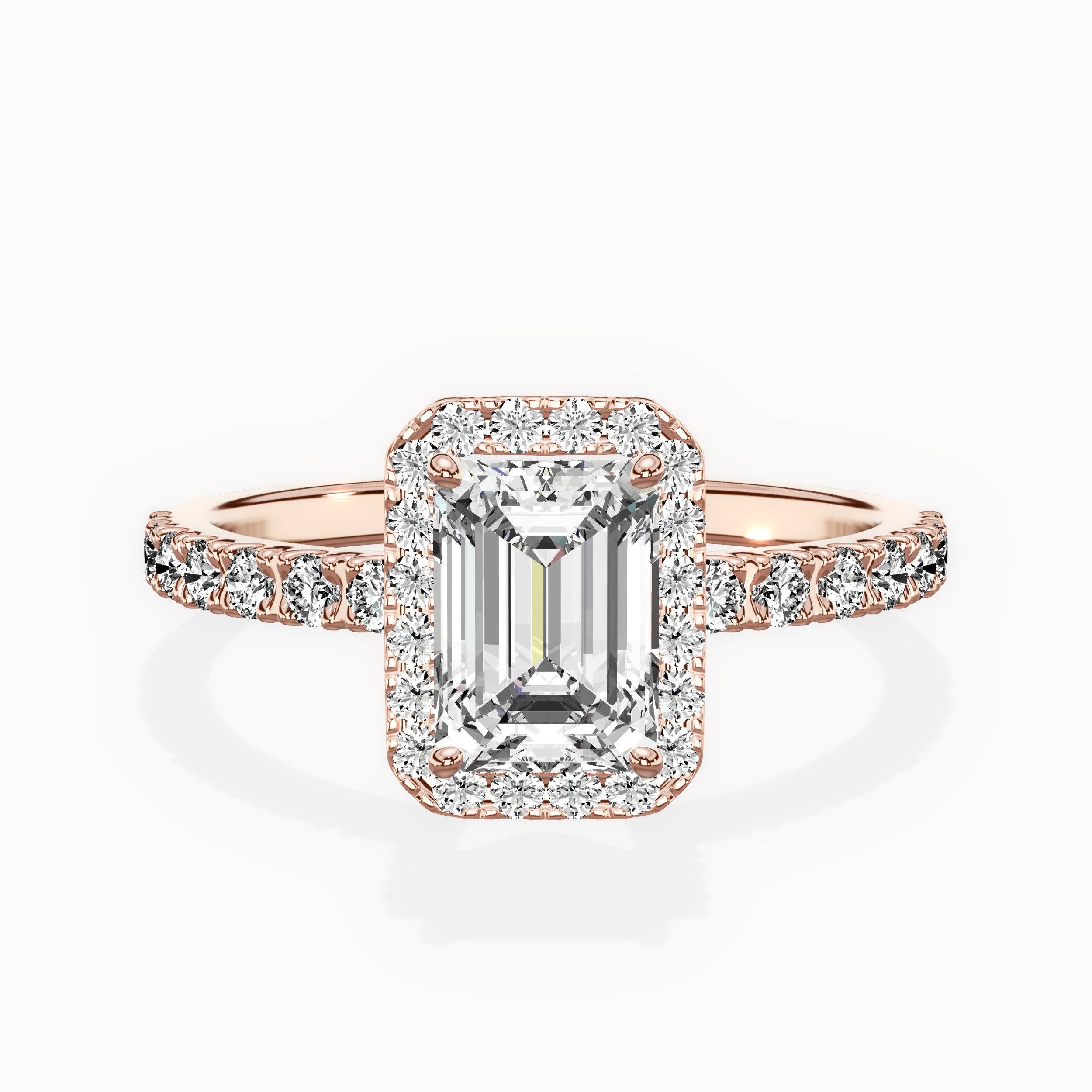 Traditional Halo Pave Engagement Ring