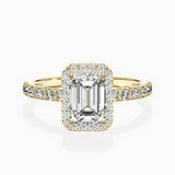 Traditional Halo Pave Engagement Ring