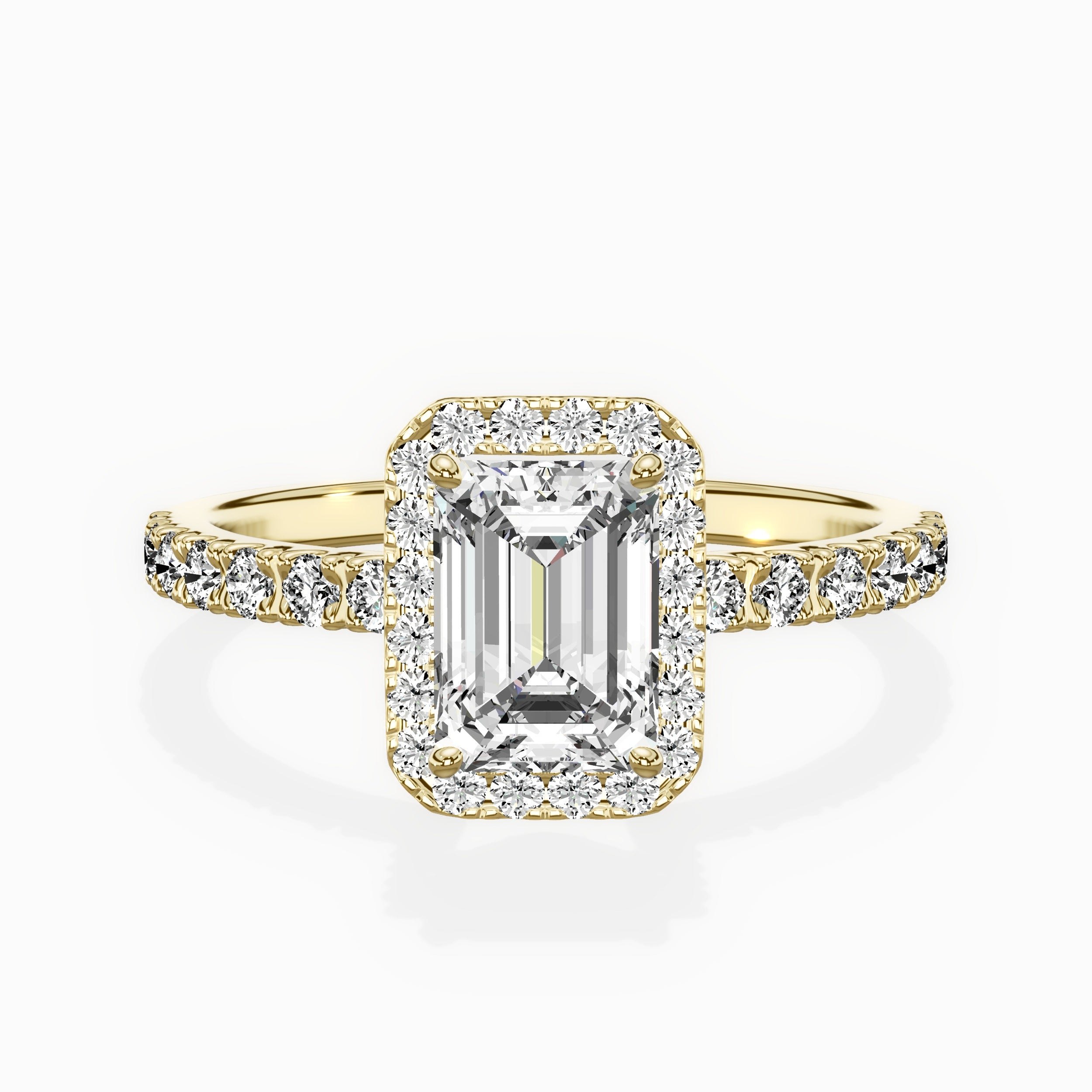 Traditional Halo Pave Engagement Ring