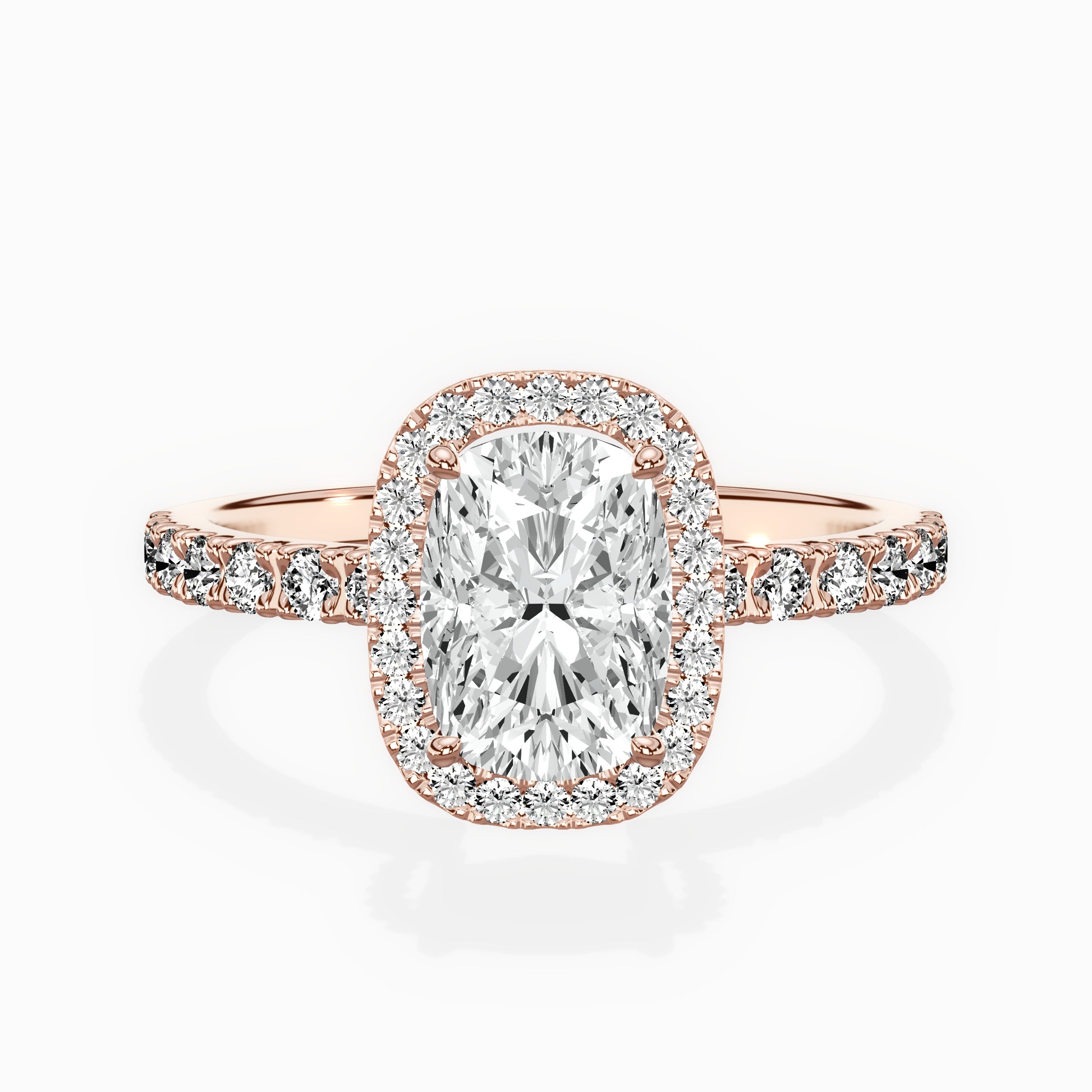 Traditional Halo Pave Engagement Ring