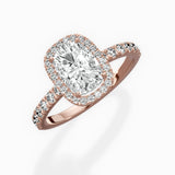 Traditional Halo Pave Engagement Ring