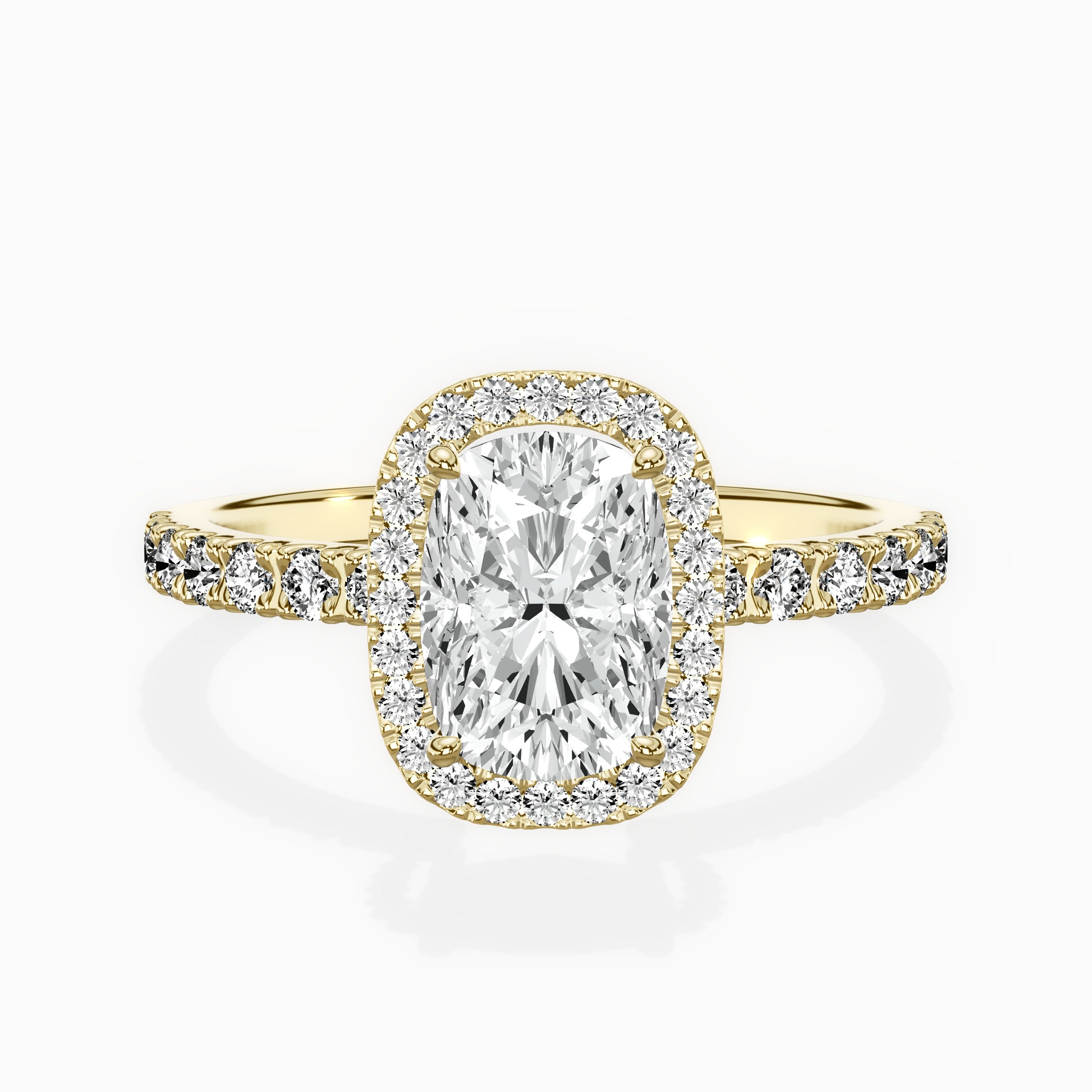 Traditional Halo Pave Engagement Ring