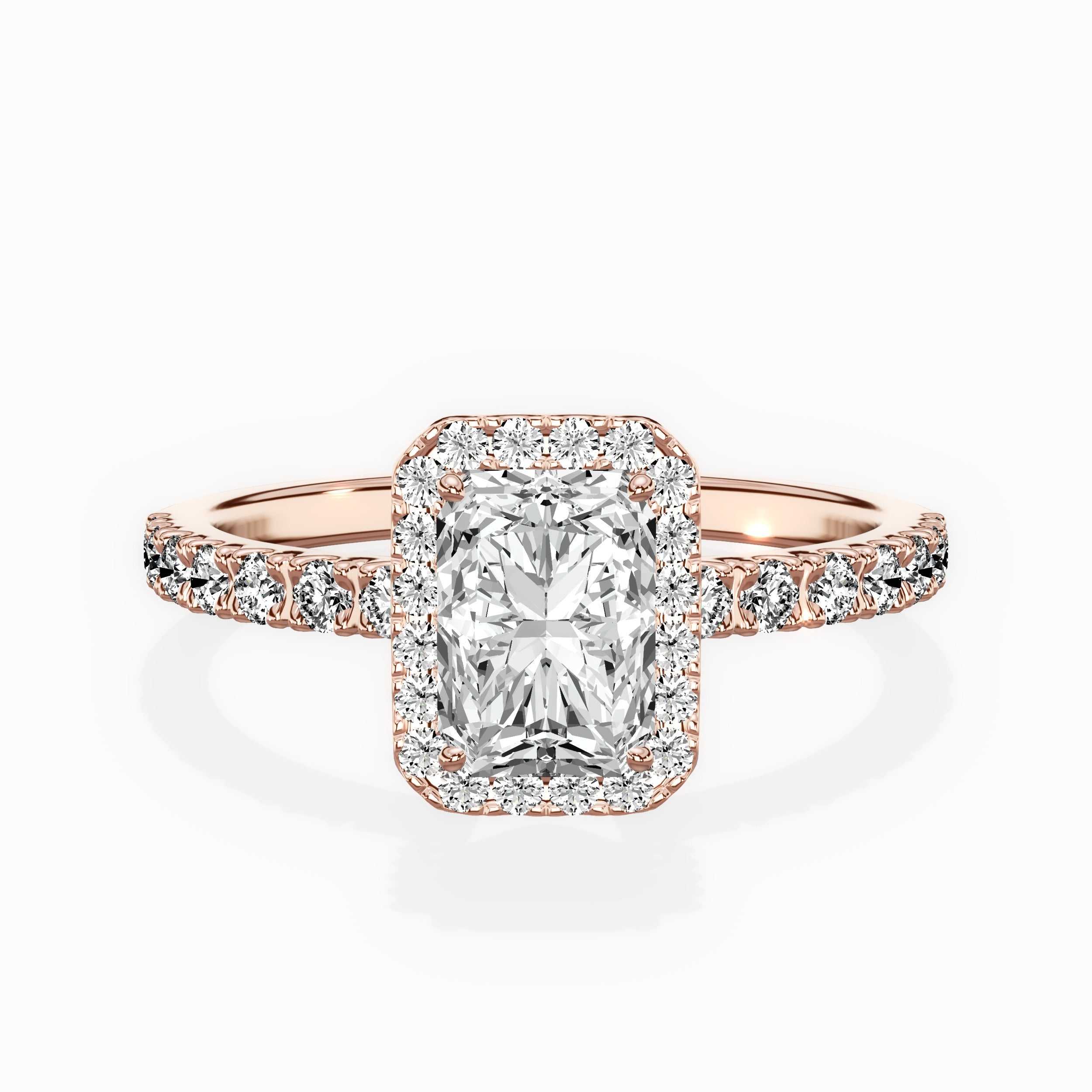 Traditional Halo Pave Engagement Ring