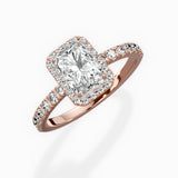 Traditional Halo Pave Engagement Ring