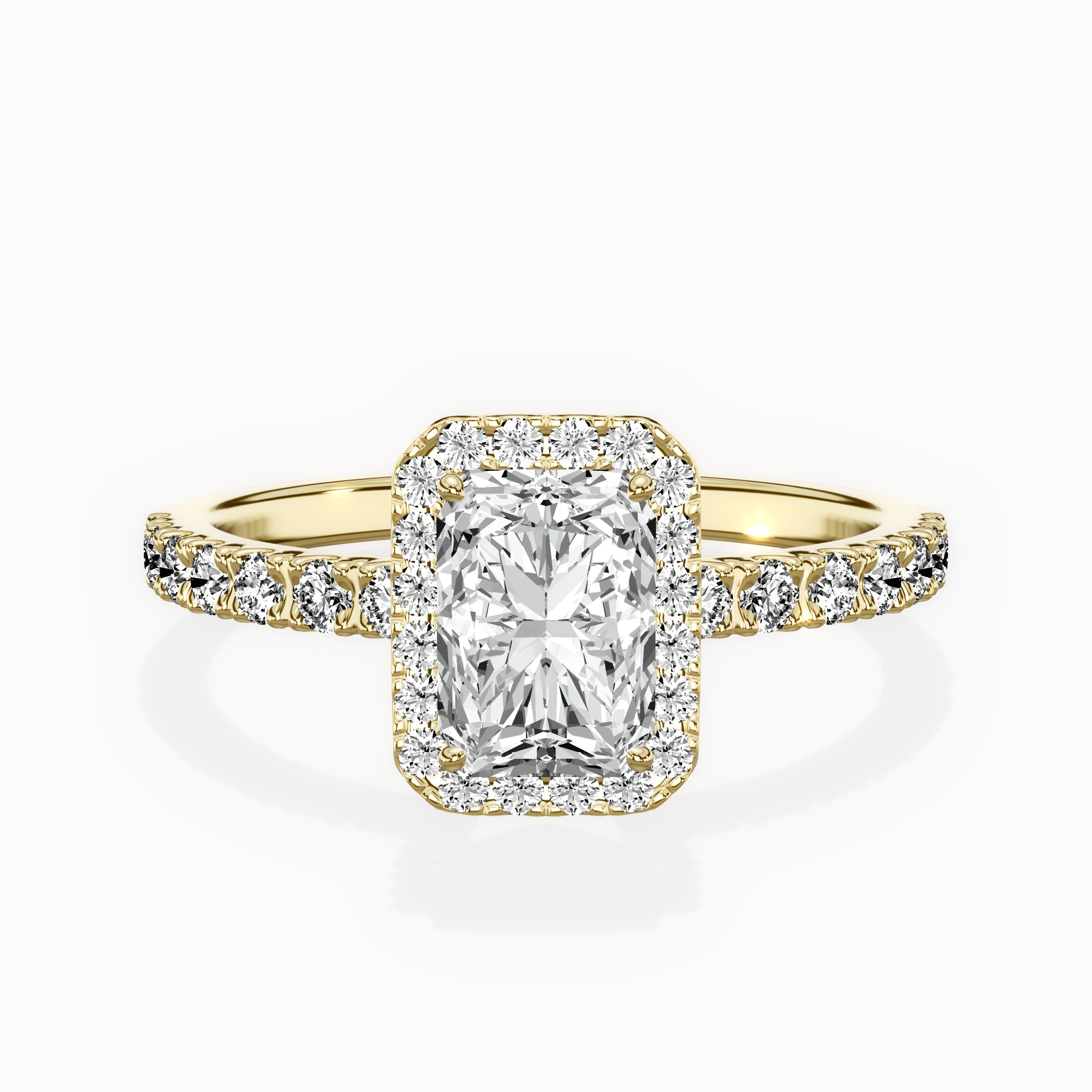 Traditional Halo Pave Engagement Ring