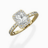 Traditional Halo Pave Engagement Ring
