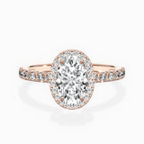 Traditional Halo Pave Engagement Ring