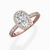 Traditional Halo Pave Engagement Ring