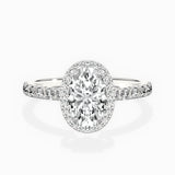 Traditional Halo Pave Engagement Ring