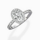 Traditional Halo Pave Engagement Ring