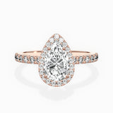 Traditional Halo Pave Engagement Ring