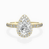 Traditional Halo Pave Engagement Ring
