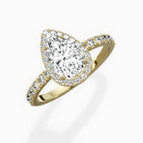 Traditional Halo Pave Engagement Ring