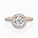 Traditional Halo Pave Engagement Ring