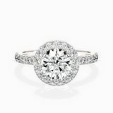 Traditional Halo Pave Engagement Ring