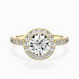 Traditional Halo Pave Engagement Ring