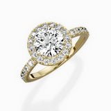 Traditional Halo Pave Engagement Ring