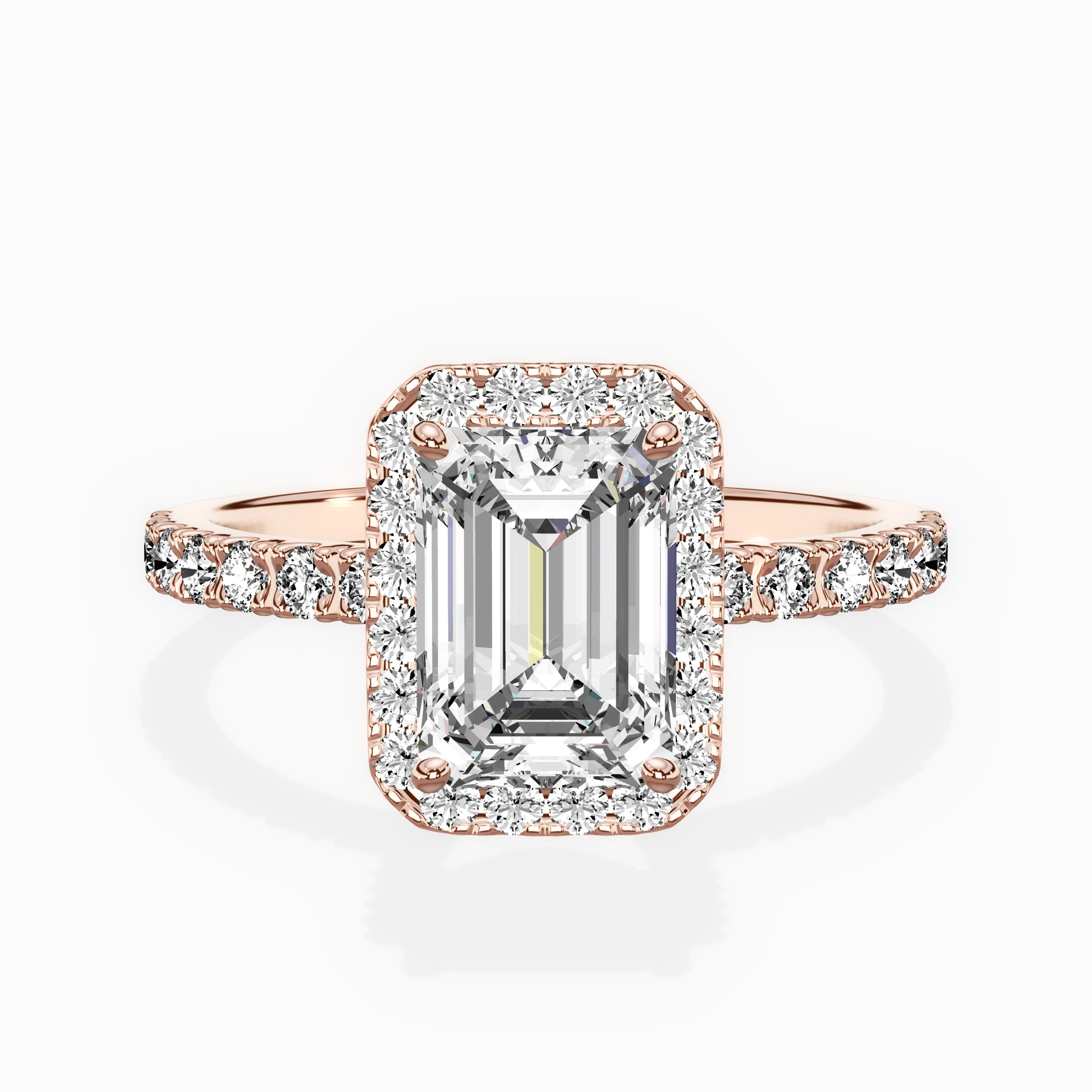 Traditional Halo Pave Engagement Ring