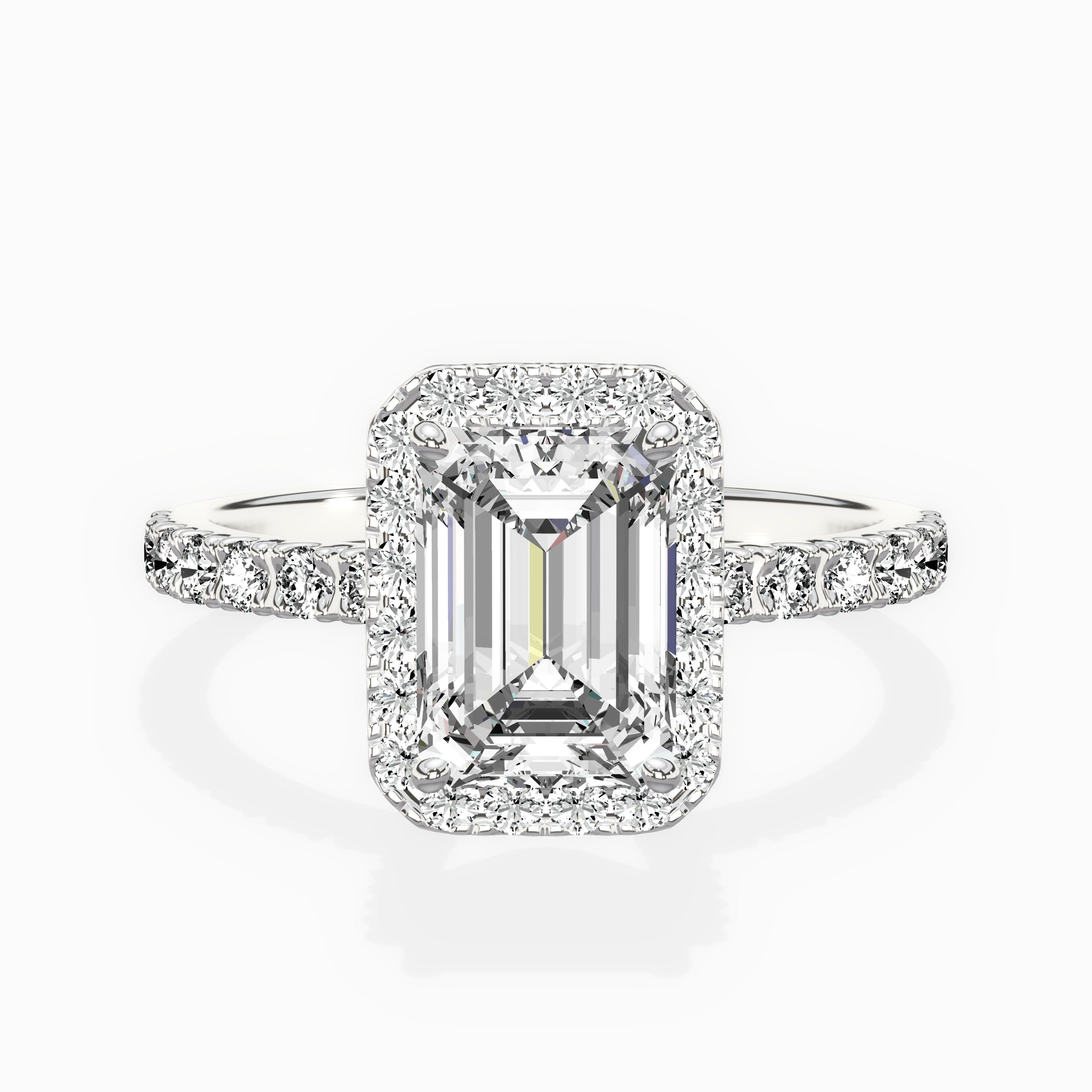 Traditional Halo Pave Engagement Ring