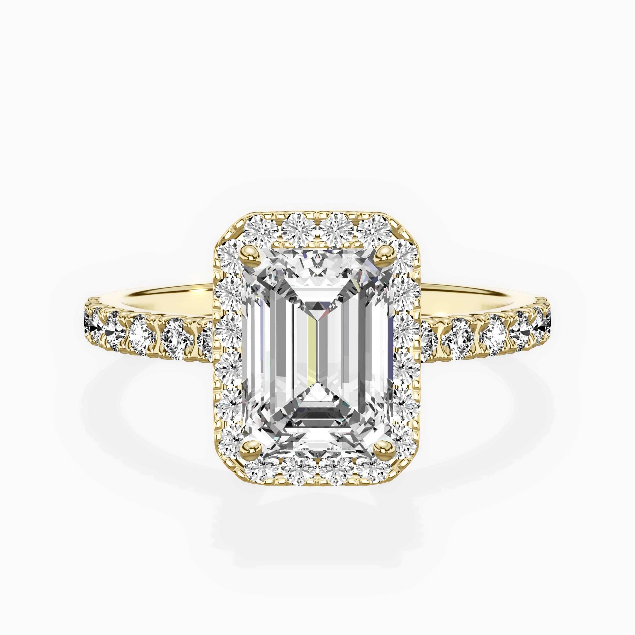 Traditional Halo Pave Engagement Ring