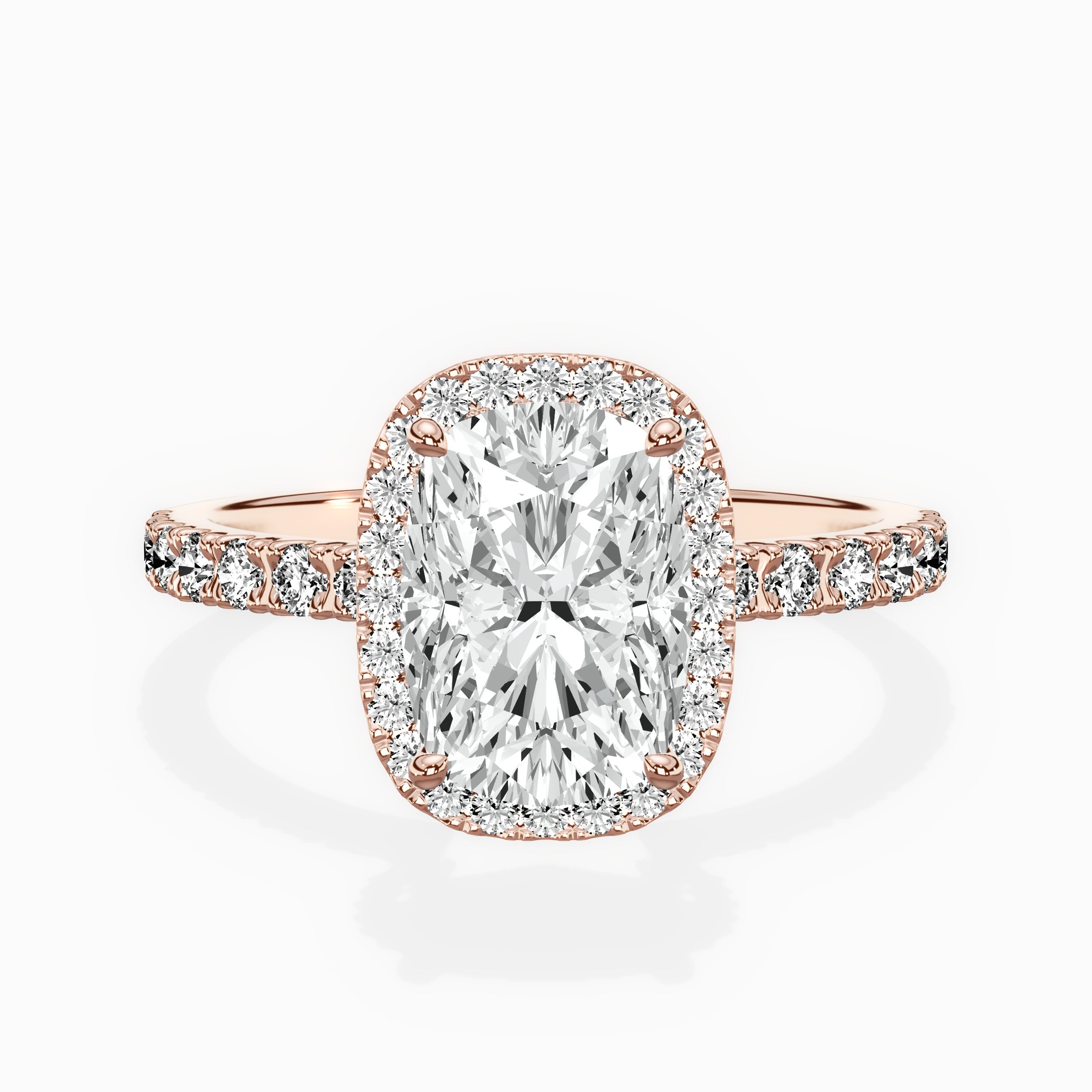 Traditional Halo Pave Engagement Ring