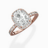 Traditional Halo Pave Engagement Ring