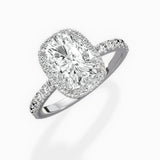 Traditional Halo Pave Engagement Ring
