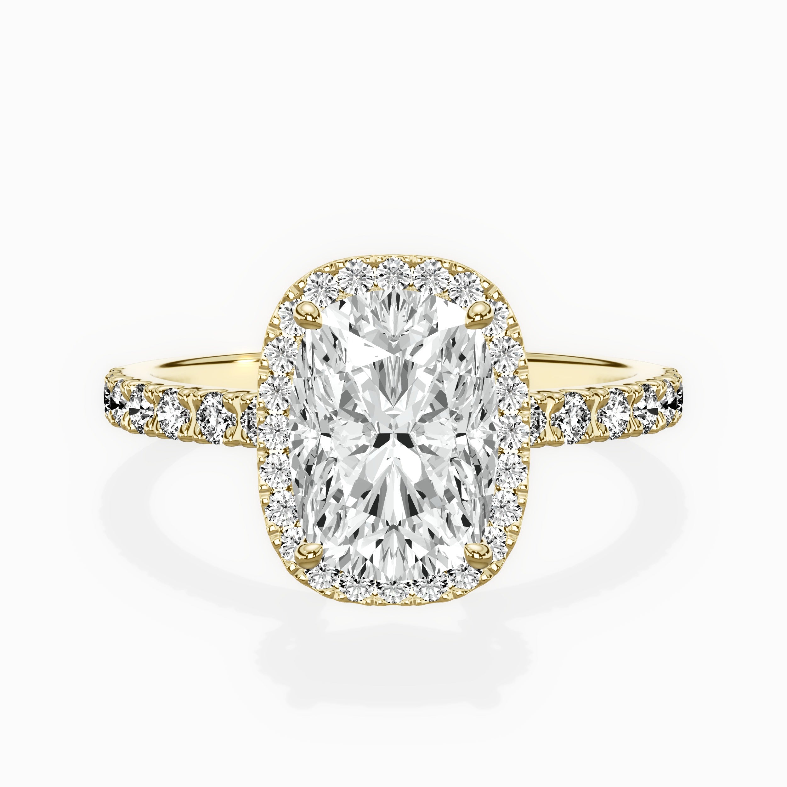 Traditional Halo Pave Engagement Ring