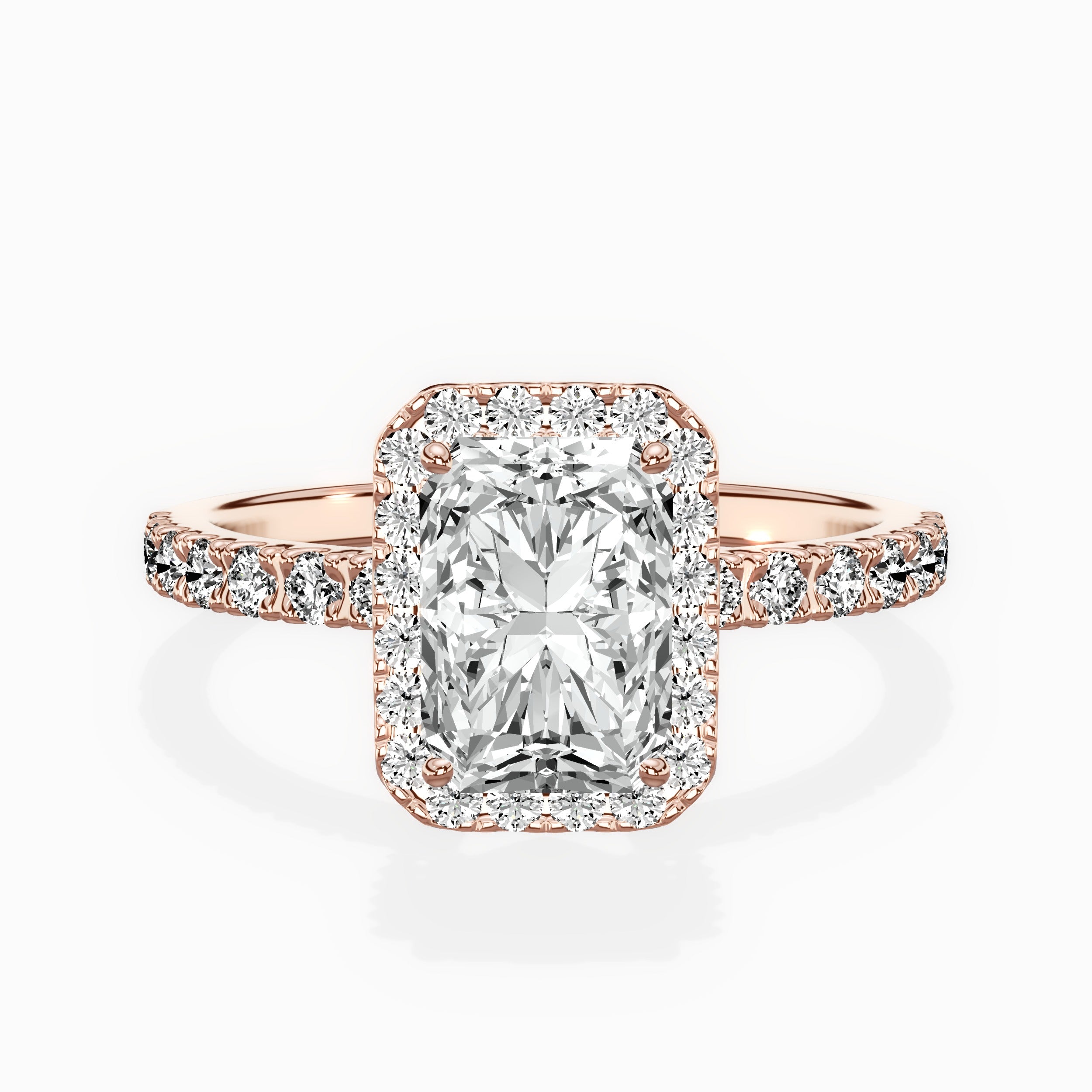 Traditional Halo Pave Engagement Ring