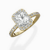 Traditional Halo Pave Engagement Ring