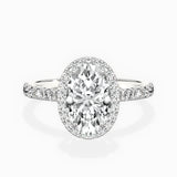 Traditional Halo Pave Engagement Ring