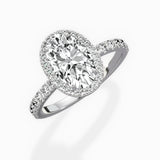 Traditional Halo Pave Engagement Ring