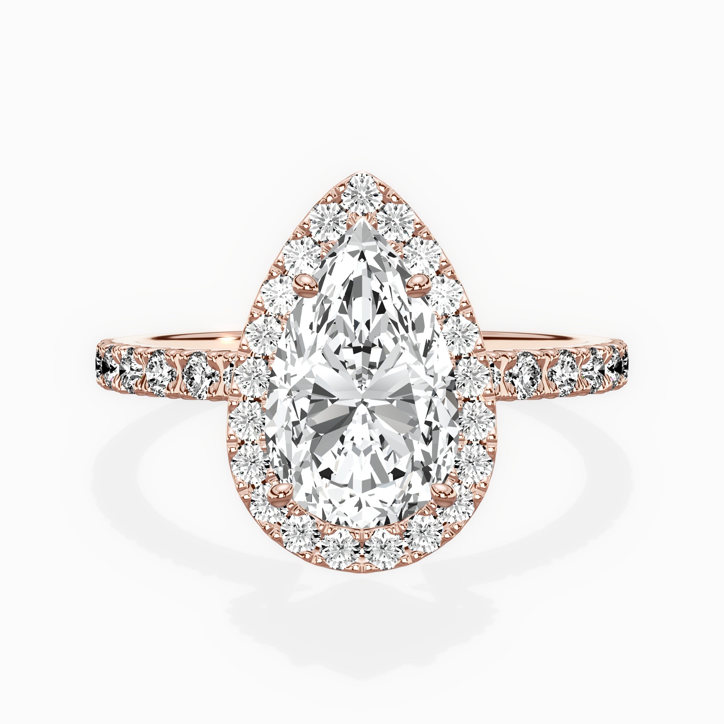 Traditional Halo Pave Engagement Ring