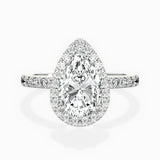 Traditional Halo Pave Engagement Ring