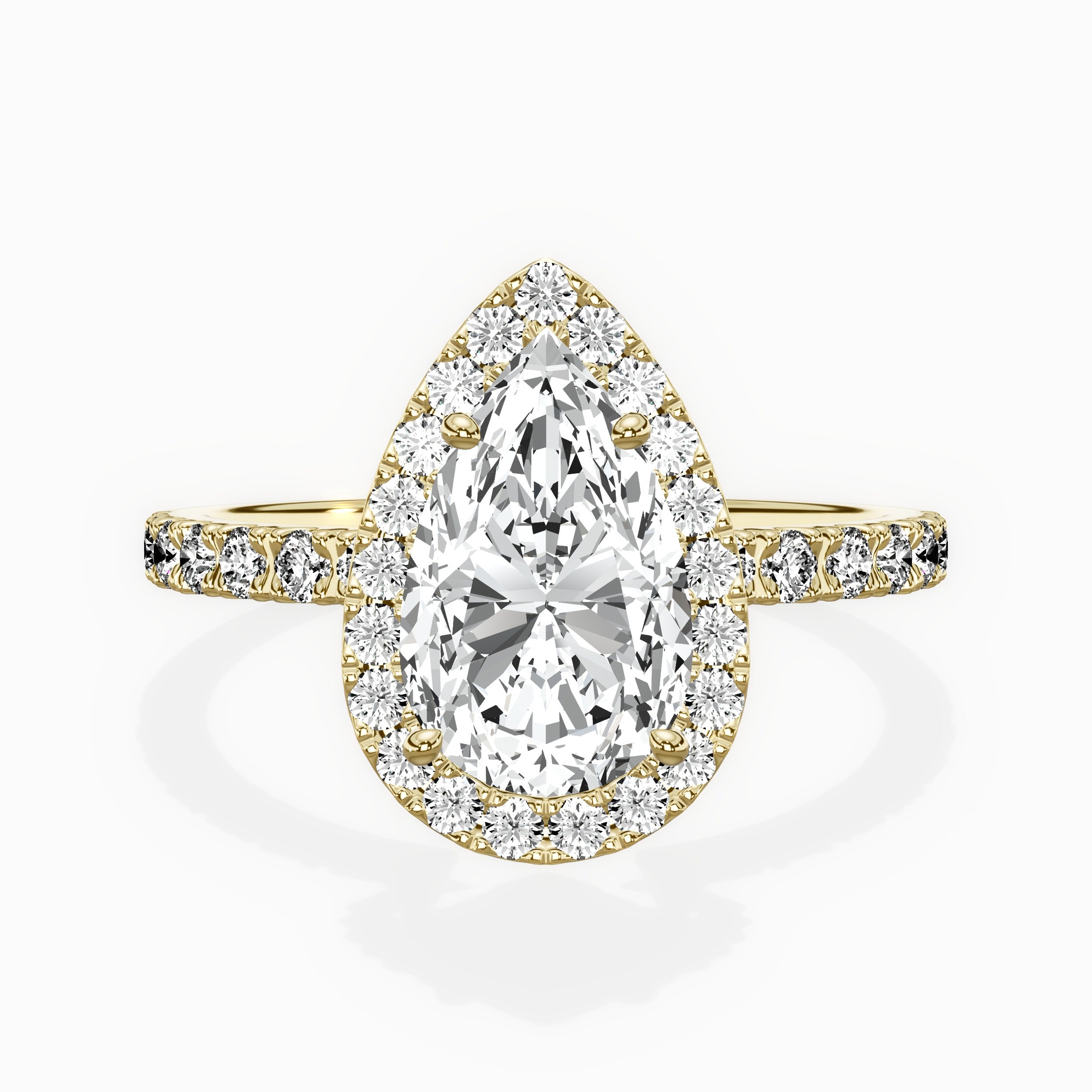 Traditional Halo Pave Engagement Ring