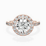 Traditional Halo Pave Engagement Ring