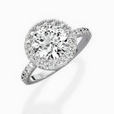 Traditional Halo Pave Engagement Ring