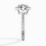 Traditional Halo Pave Engagement Ring