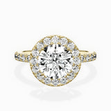 Traditional Halo Pave Engagement Ring