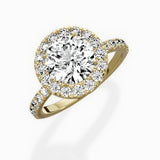 Traditional Halo Pave Engagement Ring