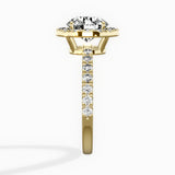 Traditional Halo Pave Engagement Ring