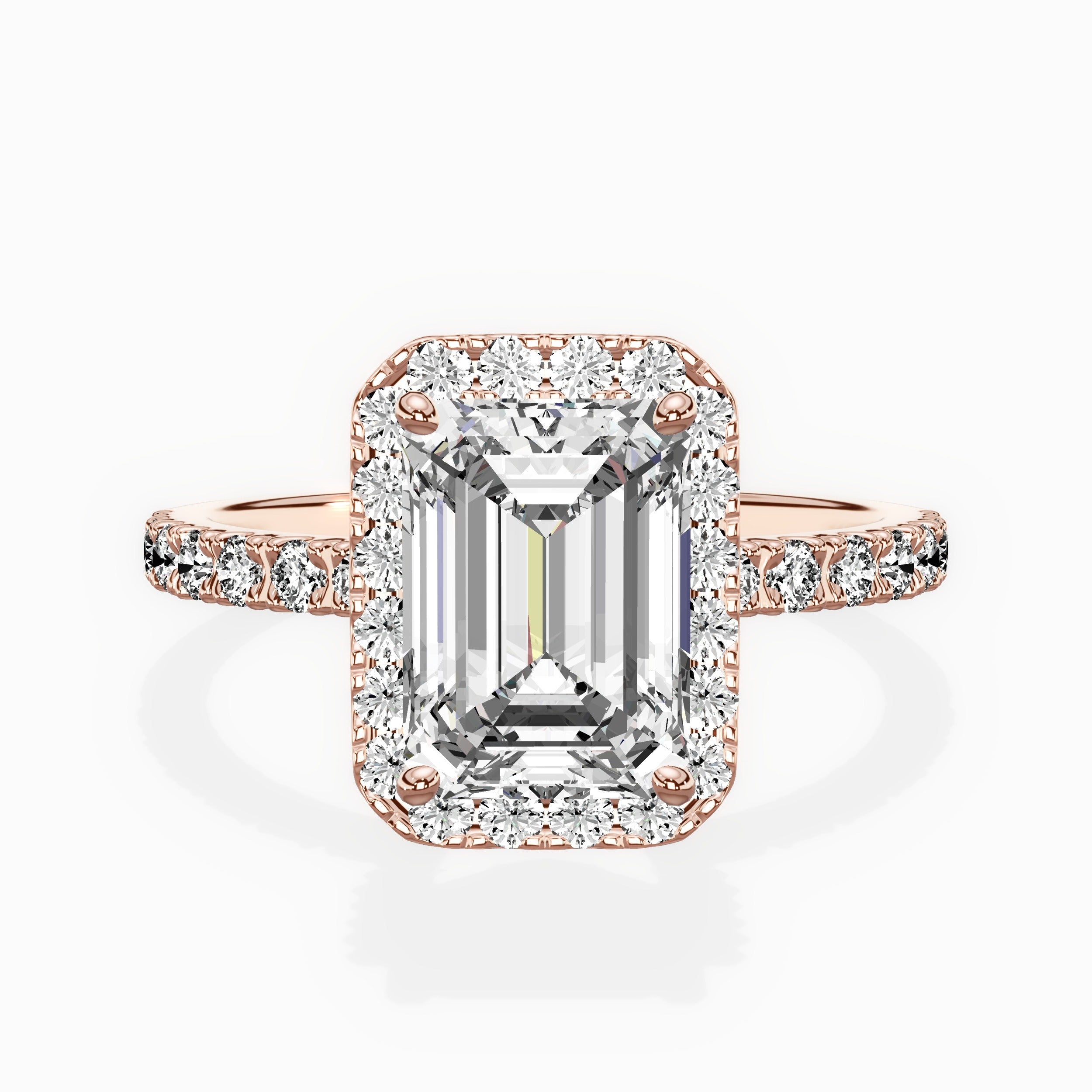 Traditional Halo Pave Engagement Ring